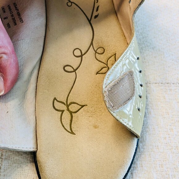 Propet Sandal Cream Metallic Croc Print Trinidad Comfort Leather Women’s size 8 - Picture 6 of 16